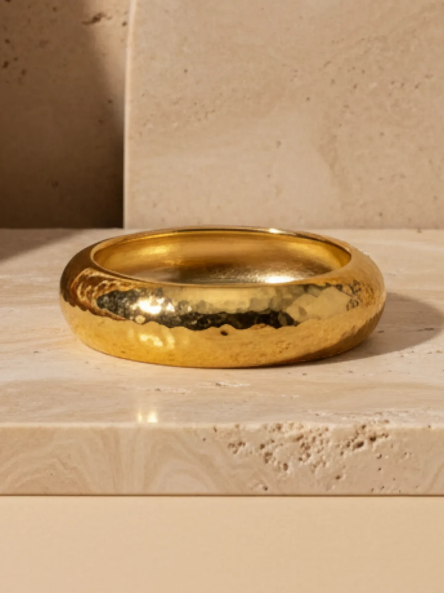 Gold-Tone Hammered Korean Style Bracelet