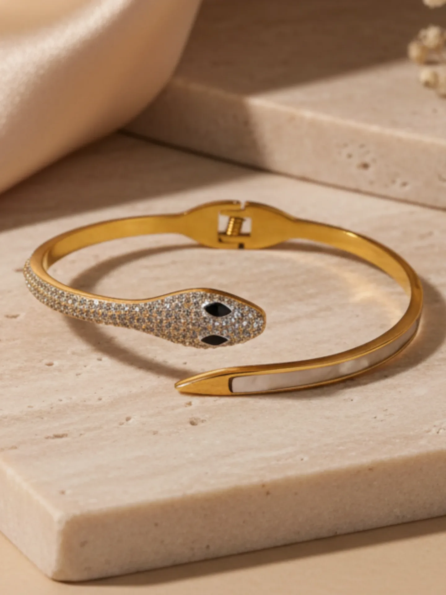 Gold-Tone Snake Cuff Bracelet