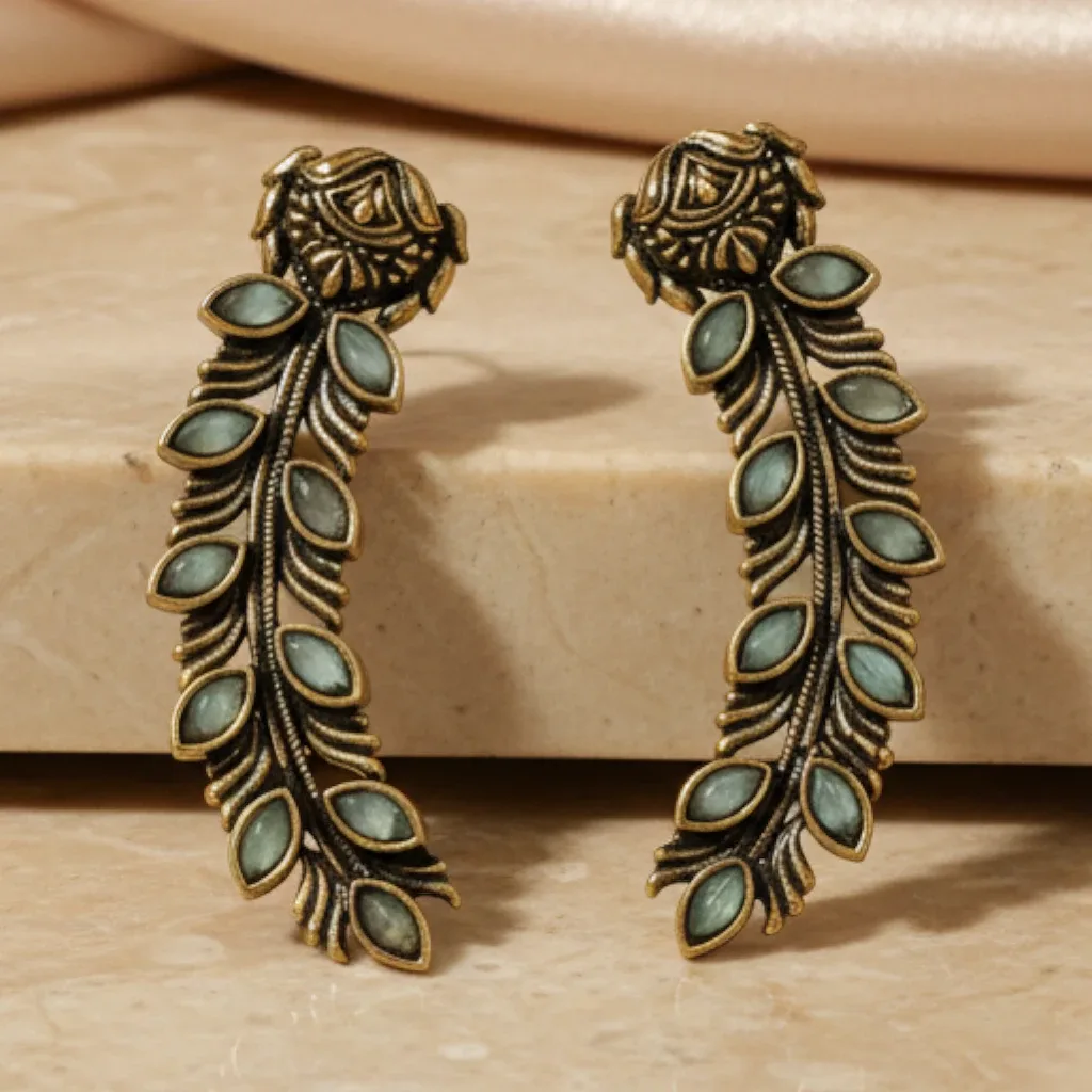 Antique Gold Leaf Dangle Earrings